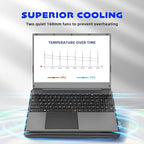 Laptop Cooling Pad, Coolertek USB Powered Laptop Cooler, 2 Blue Silent Big Fans - Image 4