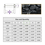 65Pcs Round Rubber Grommets kit 6 Sizes Double Sided Rubber Grommets - Image 3