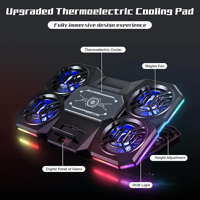 Laptop Cooling Pad with Thermoelectric Cooler and 4 Fans, Powerful Laptop Cooler - Image 5