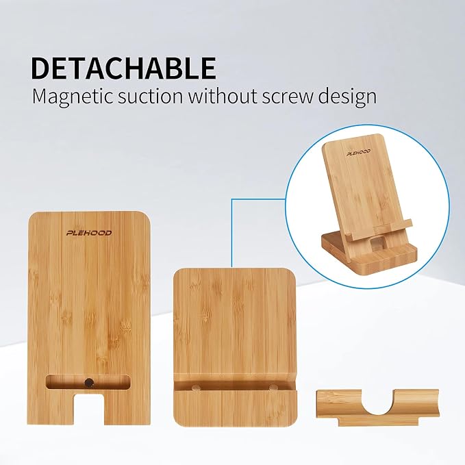 Wood Phone Stand, Desktop Wooden Phone Holder, Portable Office Phone Stand - Image 4