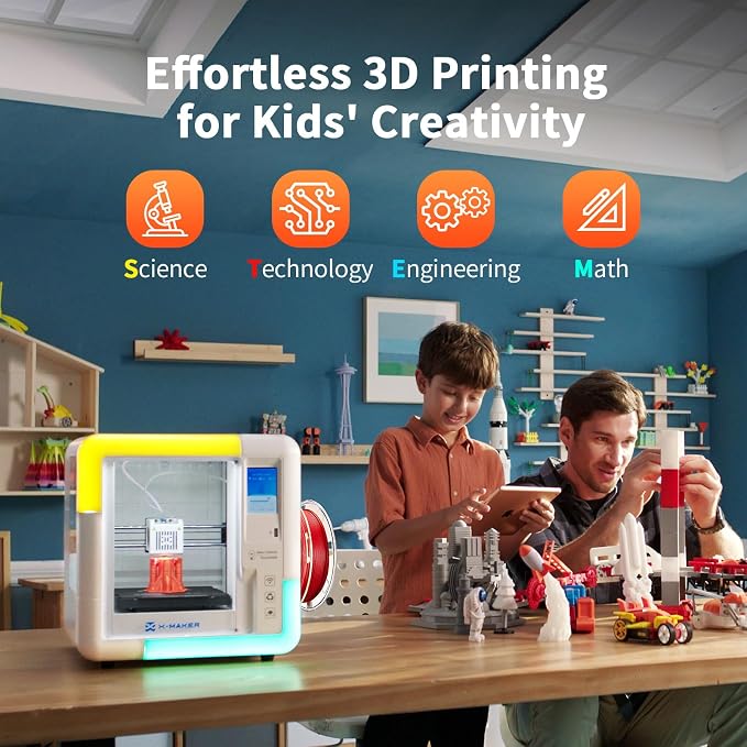 X-Maker 3D Printer for Kids and Beginners, Fully Assembled High-Speed 3D Printer - Image 2