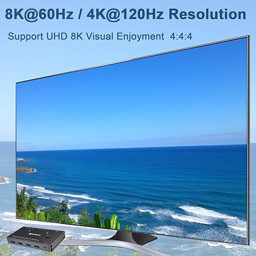 HDMI2.1 KVM Switch 2 Computer 1 Monitor 8K@60Hz, KVM Switch HDMI 2 Port - Image 4
