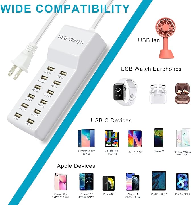 Multiple USB Charger Station 12 multiport Charger Station Hub - Image 3