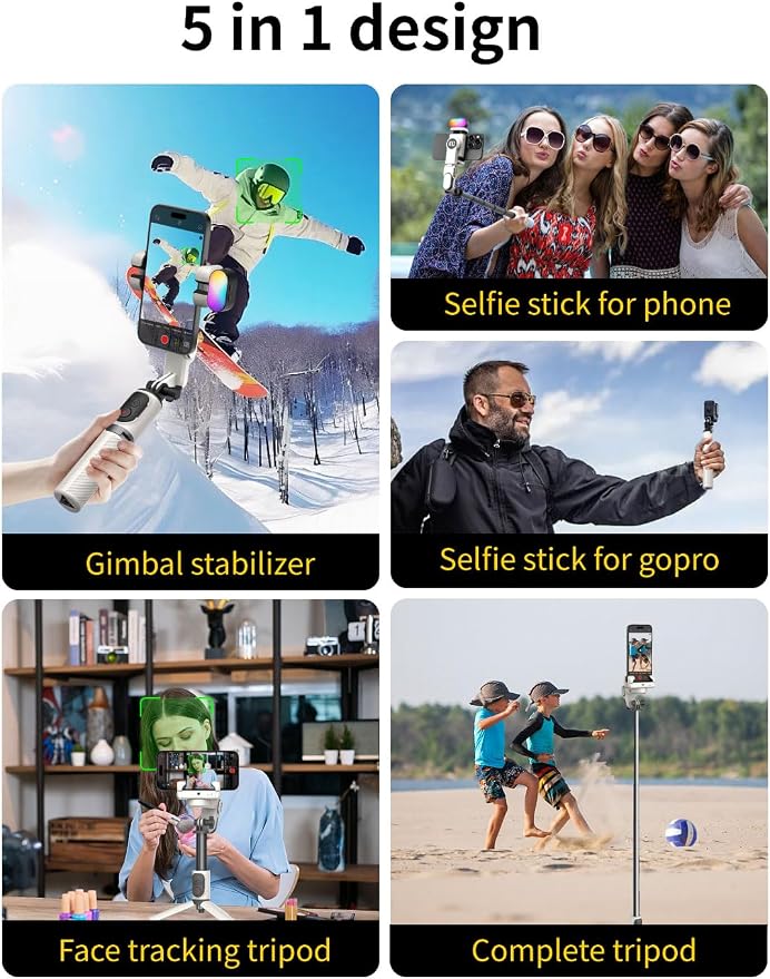 Gimbal Stabilizer for iPhone, Sefie Stick Tripod - Image 6
