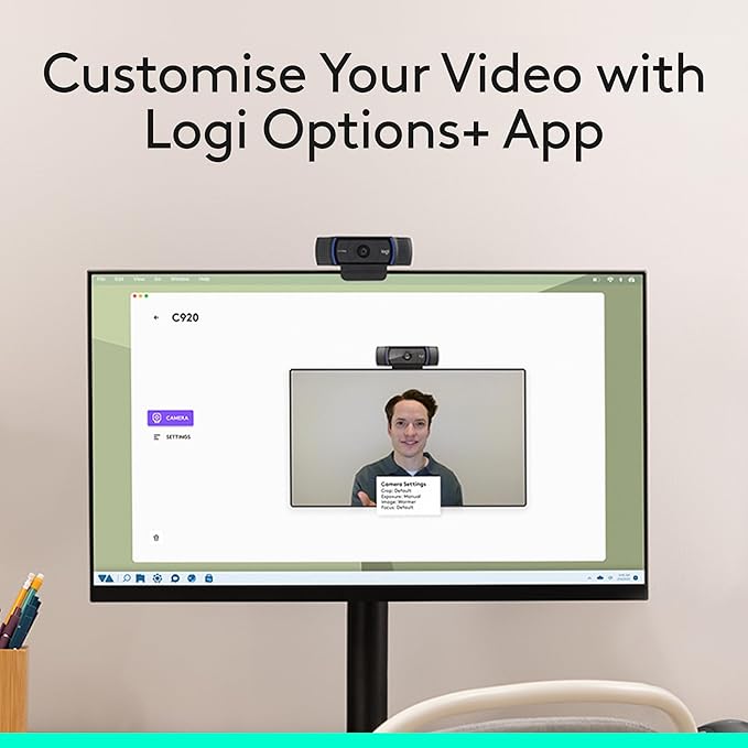 Logitech C920x HD Pro Webcam, Full HD 1080p/30fps Video, HD Light Correction - Image 6