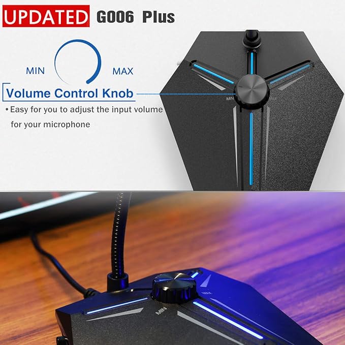 CMTECK Computer Microphone, G006Plus USB Desktop Condenser PC Laptop Mic - Image 5