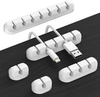 Cord Organizer Cable Holder Management – 5 Pack White Cable Clips Cord Holder by TviewSmart