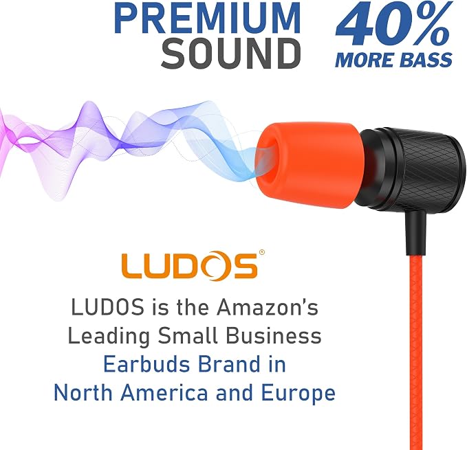LUDOS Ultra Wired Earbuds in-Ear Headphones, 5 Years Warranty, Earphones - Image 7