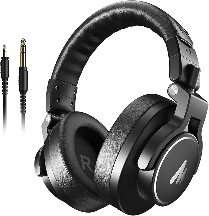 MAONO Studio Monitor Mixing DJ Headphones, 50mm Neodymium Driver Over Ear Wired by MAONO