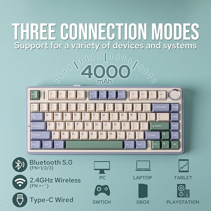 EPOMAKER x Aula F75 Gasket Mechanical Keyboard, 75% Wireless Hot Swappable - Image 3