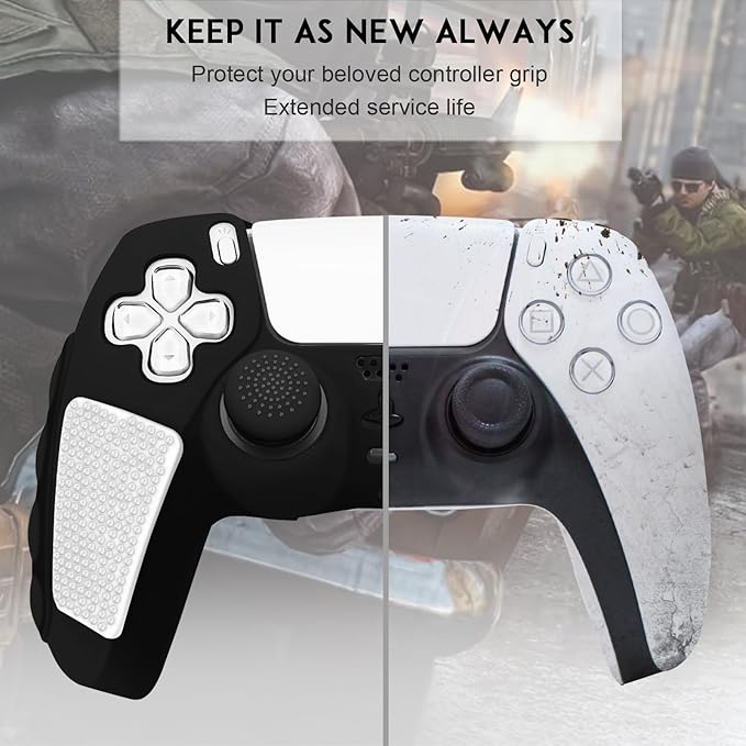 SIKEMAY Anti-Slip PS5 Controller Skin, Soft Thicken Non-Slip Studded Silicone - Image 4
