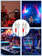 2 Pack 2RCA to 2RCA Cable 2 RCA Male Hi-Fi Systems Audio Stereo Subwoofer Cable - Image 5