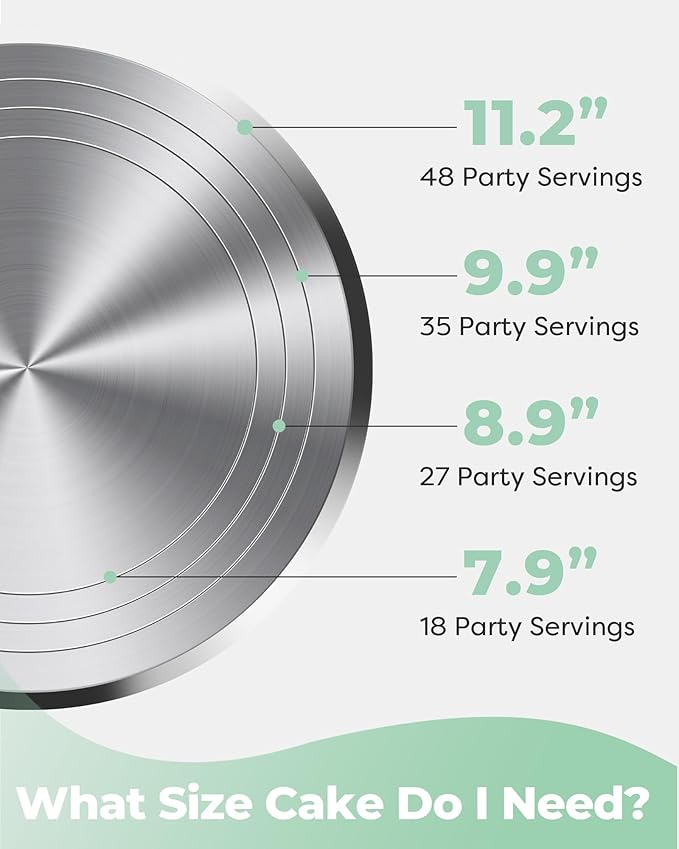 Kootek Aluminium Alloy Revolving Cake Stand 12 Inch Rotating Cake Turntable - Image 3