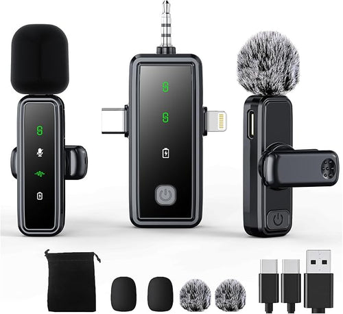 3 in 1 Wireless Lavalier Microphones by ABYLFE
