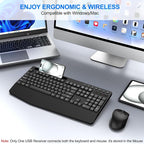 EDJO Wireless Keyboard and Mouse Combo, Full-Size Ergonomic Wireless Computer - Image 7