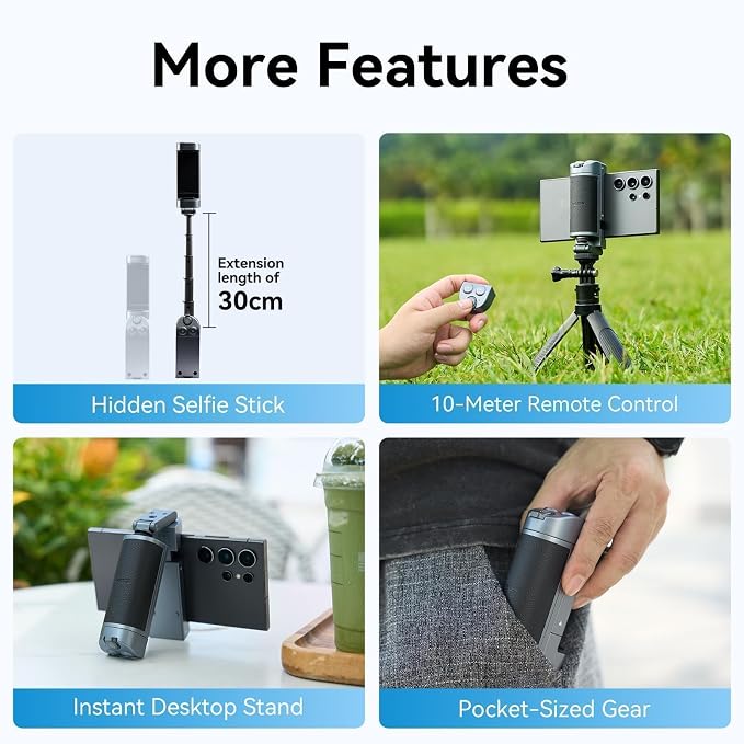 TELESIN° Smartphone Grip Selfie Stick, Mobile Phone Shutter Grip - Image 5