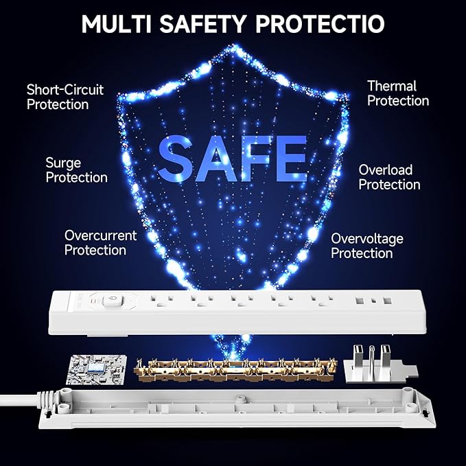 10 Ft Power Strip Surge Protector - Image 6