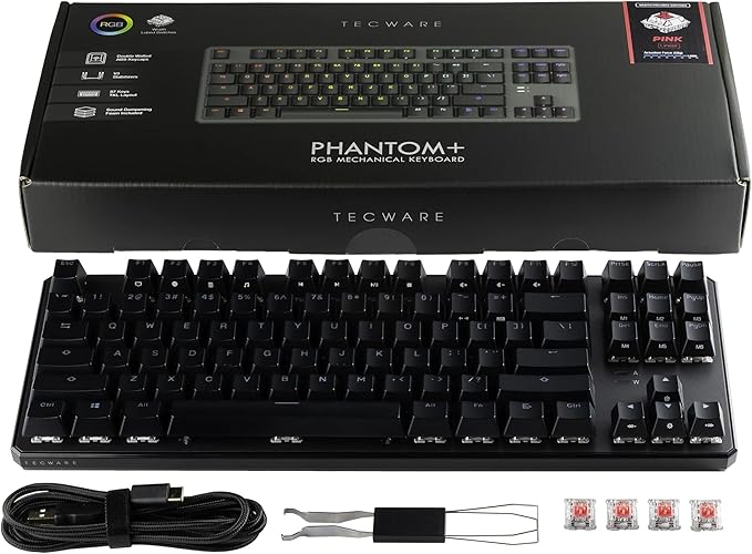 TECWARE Phantom+ 87 Key Mechanical Gaming Keyboard, RGB led, TKL 75% Keyboard - Image 8