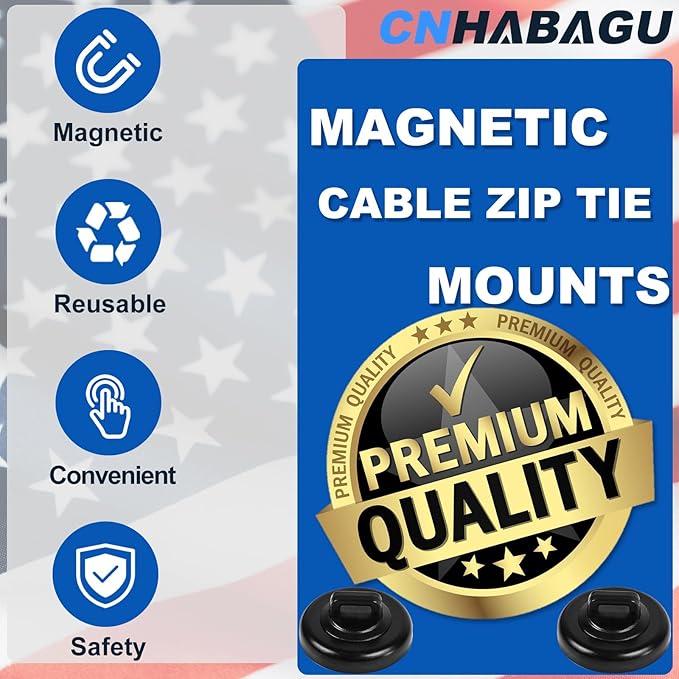 Magnet Zip Tie Mount Magnetic Zip Ties Mount Clips Base Holder Strong - Image 2