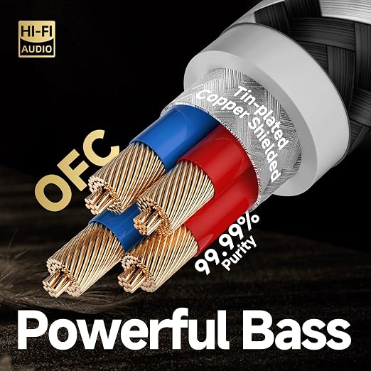 TODN RCA Cables Audiophile Male to Male Stereo Shielded HiFi OFC Car Audio RCA - Image 2