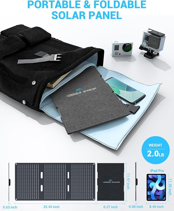 Ecosonique 30W Portable Solar Charger Foldable Solar Panels - Image 8