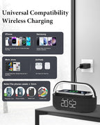 COLSUR Bluetooth Speaker with Wireless Charger, FM Radio, Dimmable LED Night - Image 7