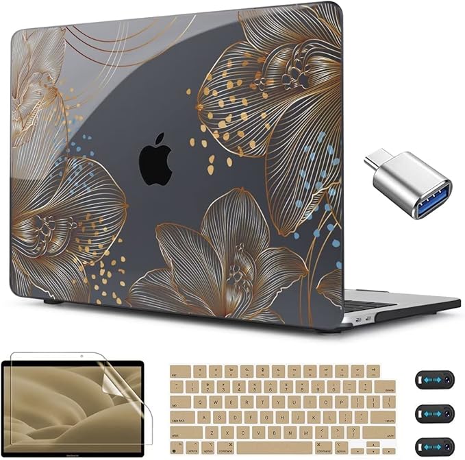 CISSOOK Gorgeous Flower Case for MacBook Air 13.6 inch M4 M3 M2 2025 2024 2022 by CISSOOK