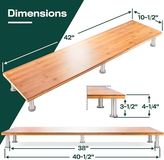 The Original Bamboo Dual Monitor Stand - Image 6