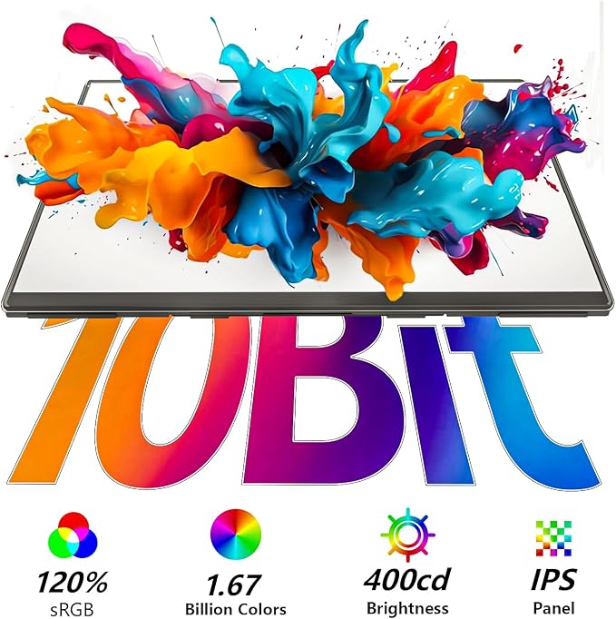 24” 2.5K 2560 * 1440 Portable Monitor 180Hz 120% sRGB USB-C HDMI Large Gaming - Image 5