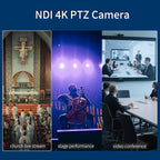 4K NDI PTZ Camera with AI Auto Tracking 21X Optical Zoom HDMI/SDI/USB 3.0/PoE/IP - Image 8
