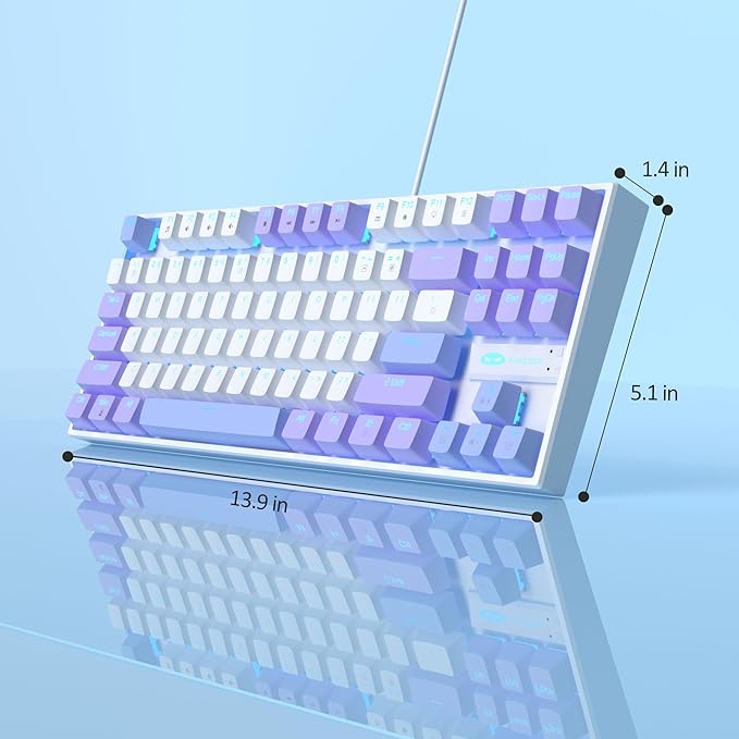 MageGee 75% Mechanical Gaming Keyboard, LED Blue Backlit, 87 Keys Compact TKL - Image 9