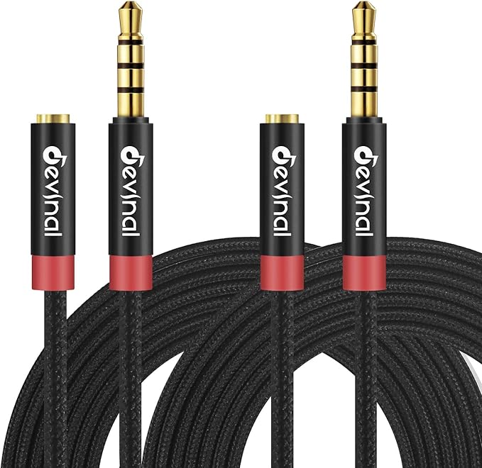 Devinal 3.5mm TRRS Headphone Extension Cable, 1/8" inch Female 4-Pole to Male by Devinal