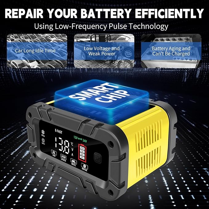 E-FAST 20A Smart Car Battery Charger, 12V 24V Maintainer & Desulfator - Image 5
