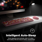 KNOWSQT Wireless Keyboard and Mouse Combo, Pale Pink Full-Sized 2.4G Silent - Image 4
