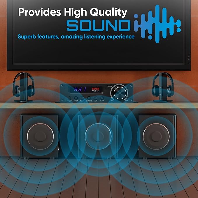 Pyle Wireless Bluetooth Home Audio Amplifier - 100W 5.1 Channel Home Theater - Image 5