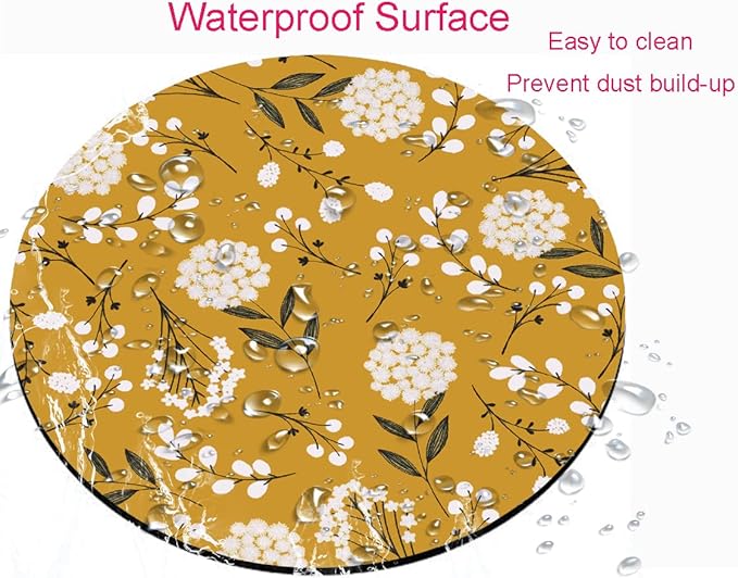 Round Mouse Pad, Cute Floral Mouse Pad - Image 4
