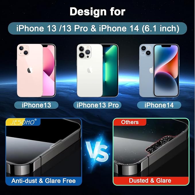 Screen Protector for iPhone 16e /13/13 Pro /14, Colorless Anti-Blue Light - Image 2