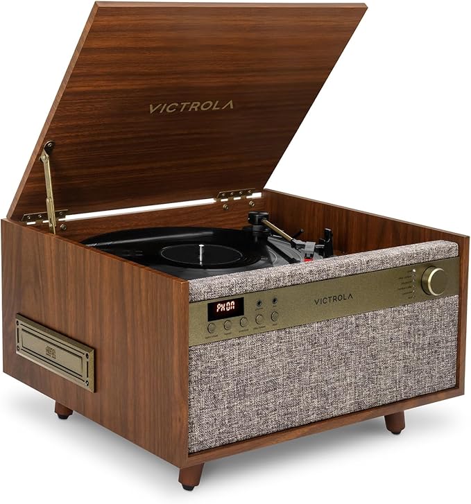 Victrola Century 6-in-1 Vinyl Record Player & Music Center – 3-Speed Turntable by Victrola
