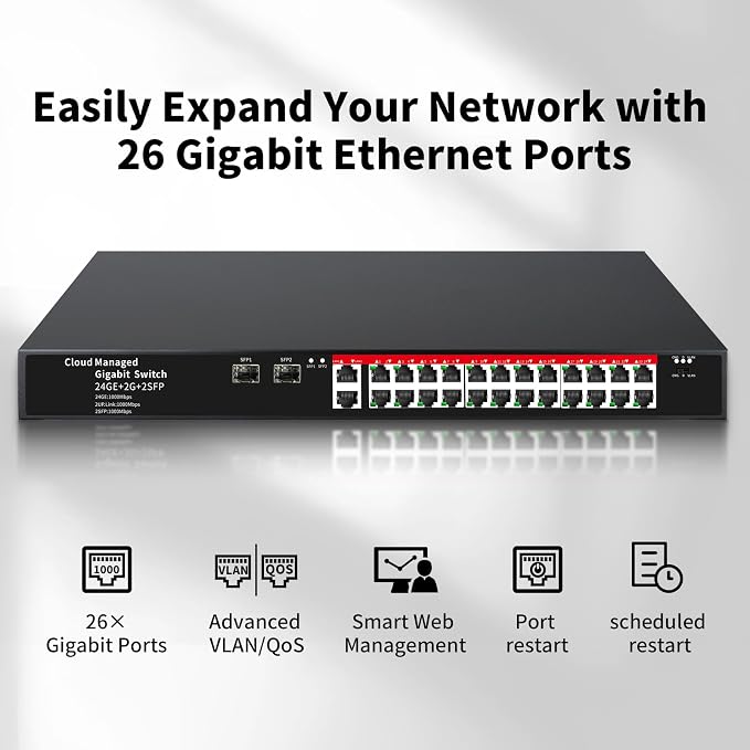 STEAMEMO 26-Port Gigabit Ethernet Switch | Smart Managed - Image 6