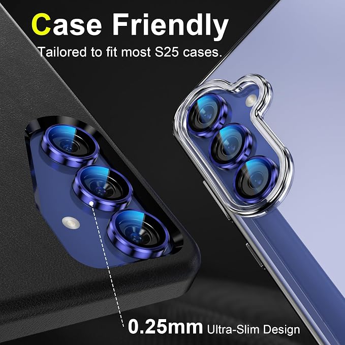YWXTW Camera Lens Protector for Samsung Galaxy S25 Accessories 9H Tempered - Image 6