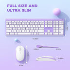 Wireless Keyboard and Mouse, Vssoplor 2.4GHz Rechargeable Compact Quiet - Image 6