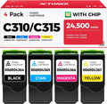 C310 C315 High-Yield Toner Cartridge Set 4-Pack Replacement by JCTONER