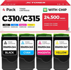 C310 C315 High-Yield Toner Cartridge Set 4-Pack Replacement by JCTONER