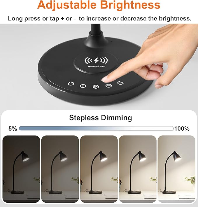 BOHON Desk Lamp for Home Office, LED Desk Light - Image 5