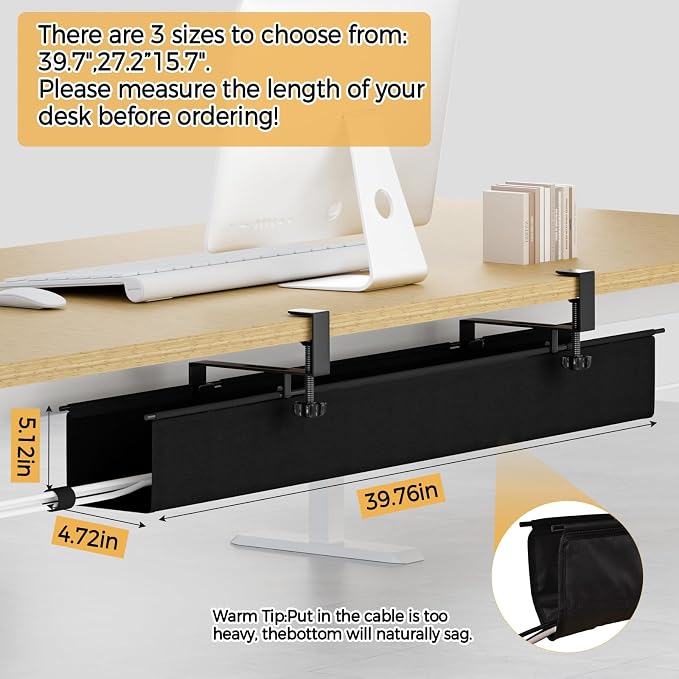 Under Desk Cable Management Tray 39.7" - Image 6