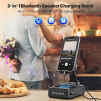 JTEMAN Cell Phone Stand with Bluetooth Speaker and Charging Function, Birthday - Image 2