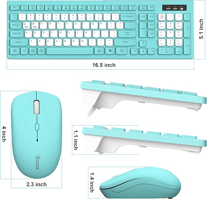 Wireless Keyboard and Mouse Combo, Full-Sized Quiet Wireless Keyboard and - Image 9