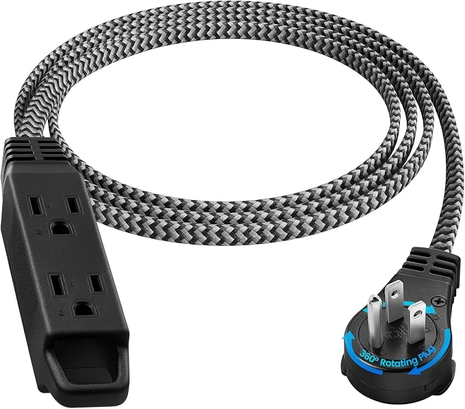 SURAIELEC 6FT Flat Extension Cord by SURAIELEC
