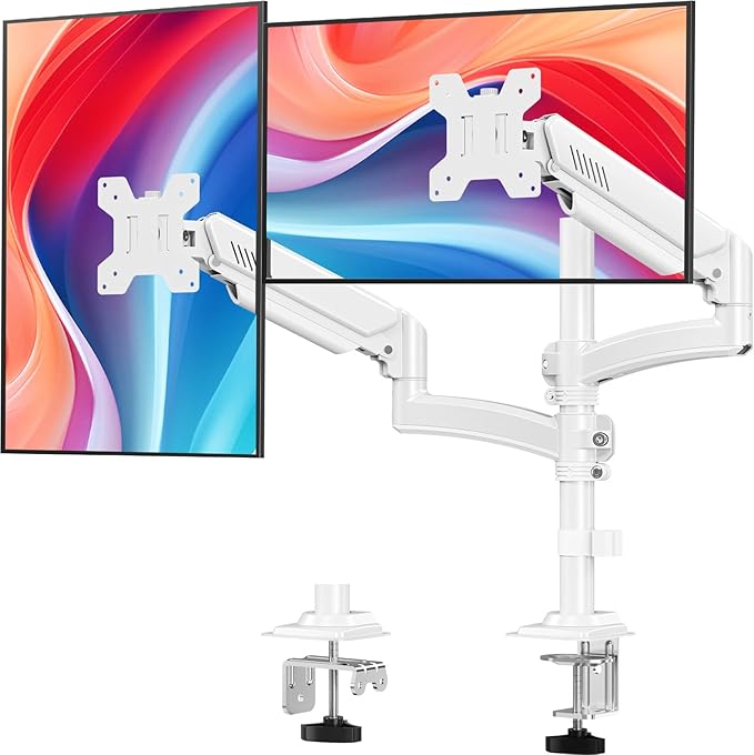 Dual Monitor Stand for Desk, Taller Monitor Arms for 2 Screens up to 32 inch by MOUNTPRO