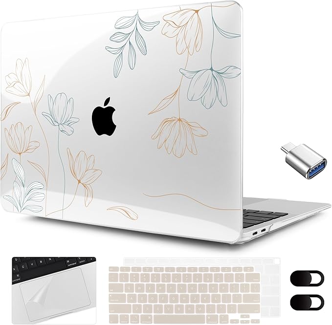 MEEgoodo for MacBook Air 13.3 inch Case 2021 2020 2019 2018 A2337 M1 A2179 A1932 by MEEgoodo
